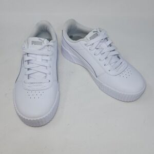 Puma Carina Platform Sneakers Womens 6.5 White Low Top Leather 370325-02